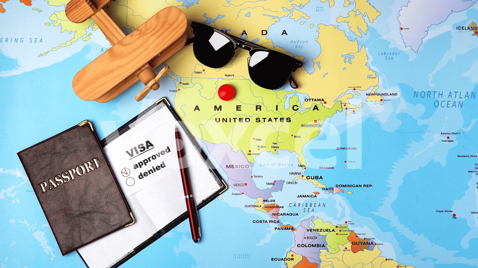 North American Map at office of best Study Visa Consultants in Ludhiana. It is showing destinations for the international students for study abroad