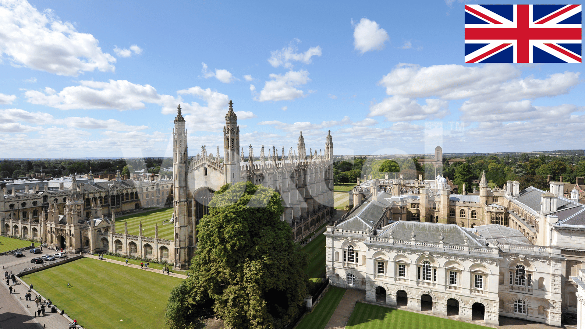 Ariel view of the Cambridge University, England. A UK Study Visa can help you to transoform your life.