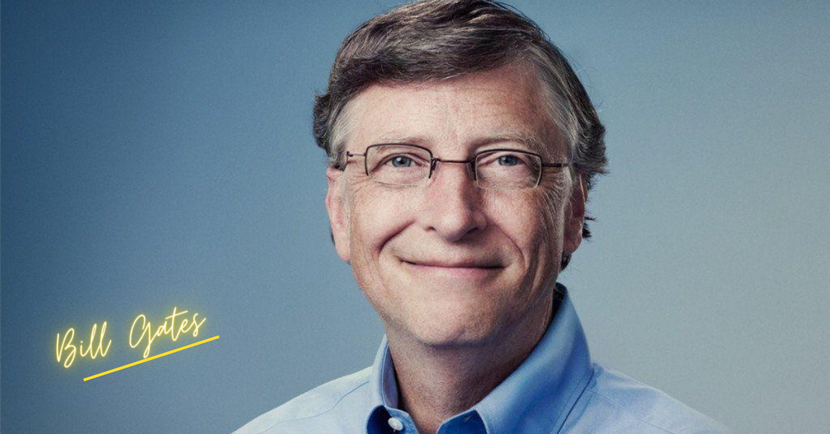 Bill Gates Headshot in Sky Blue Color Shirt