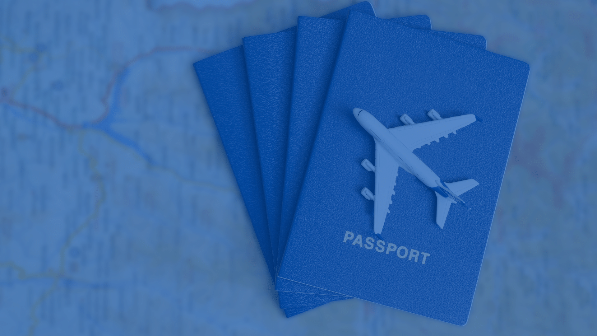 A plane mounted on passports