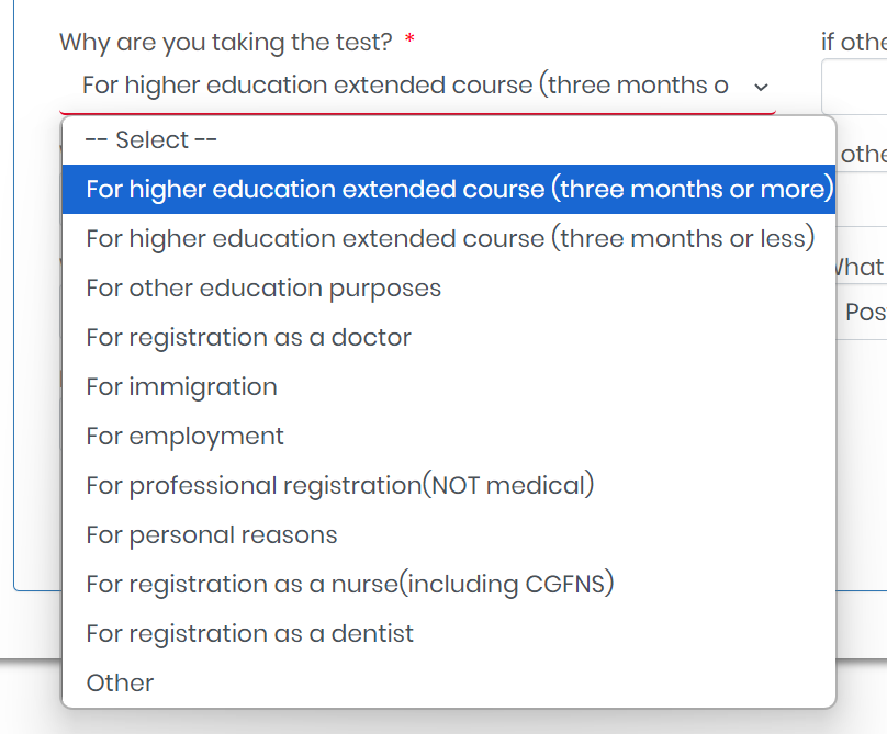 It's the part of second process and if you are going for higher education for more than 3 months, choose first option. 