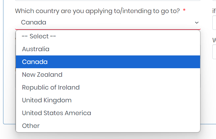 Again it's the part of second process. Choose your favorite country to immigrate. These are not used for visa purposes. You can choose any country you want.  