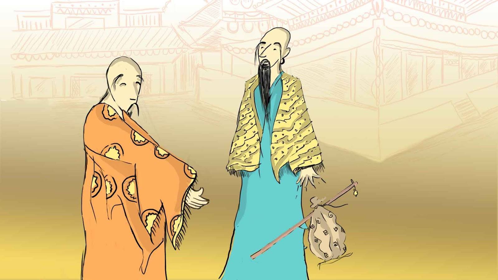 Zen Master Rinzai is talking to An Angry Man who has come to meet him. They are both talking about the realities of life.