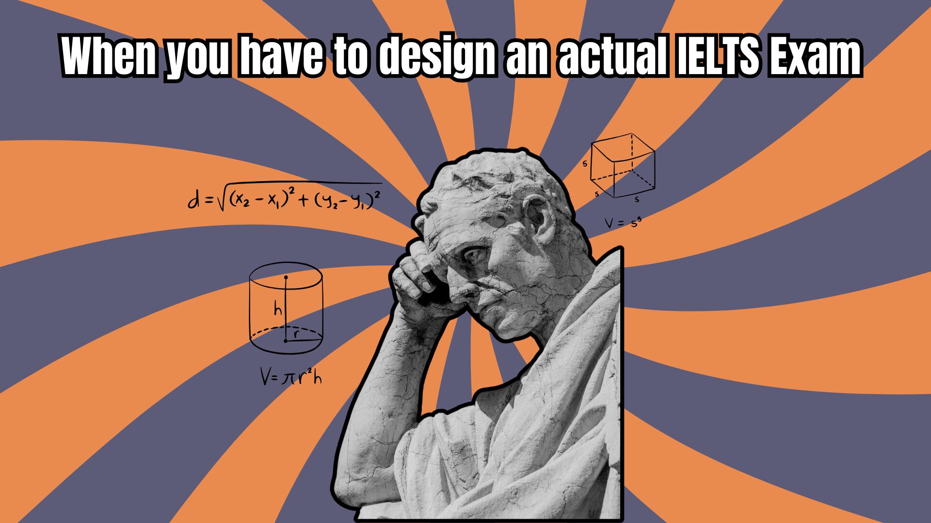 An examiner taking time to design an IELTS exam after considering all the variables.